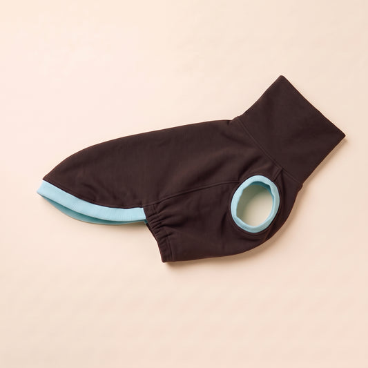 Whippet-Shirt Rollkragen Espresso
