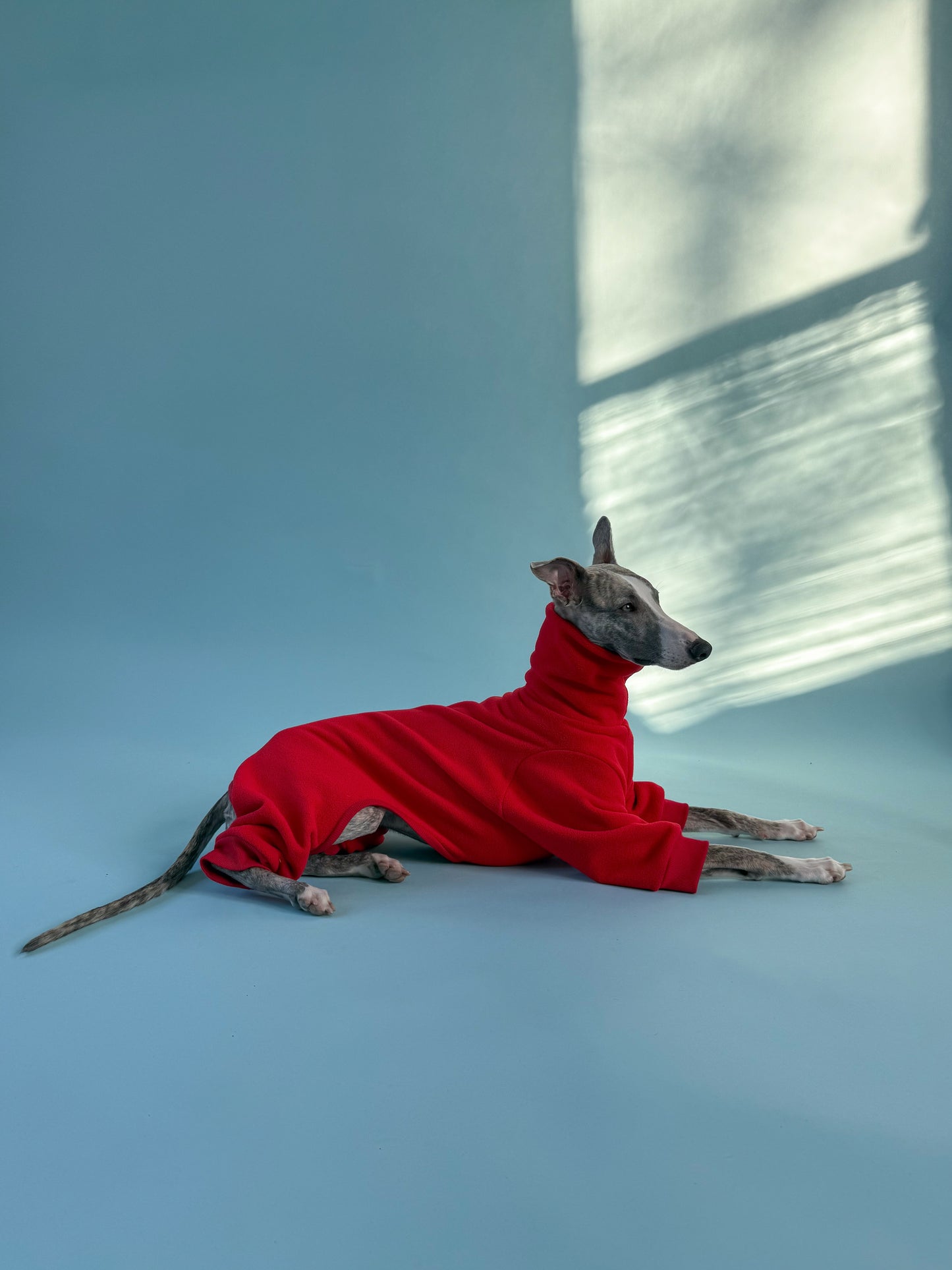 Fleece 4-Leg Jumpsuit Red