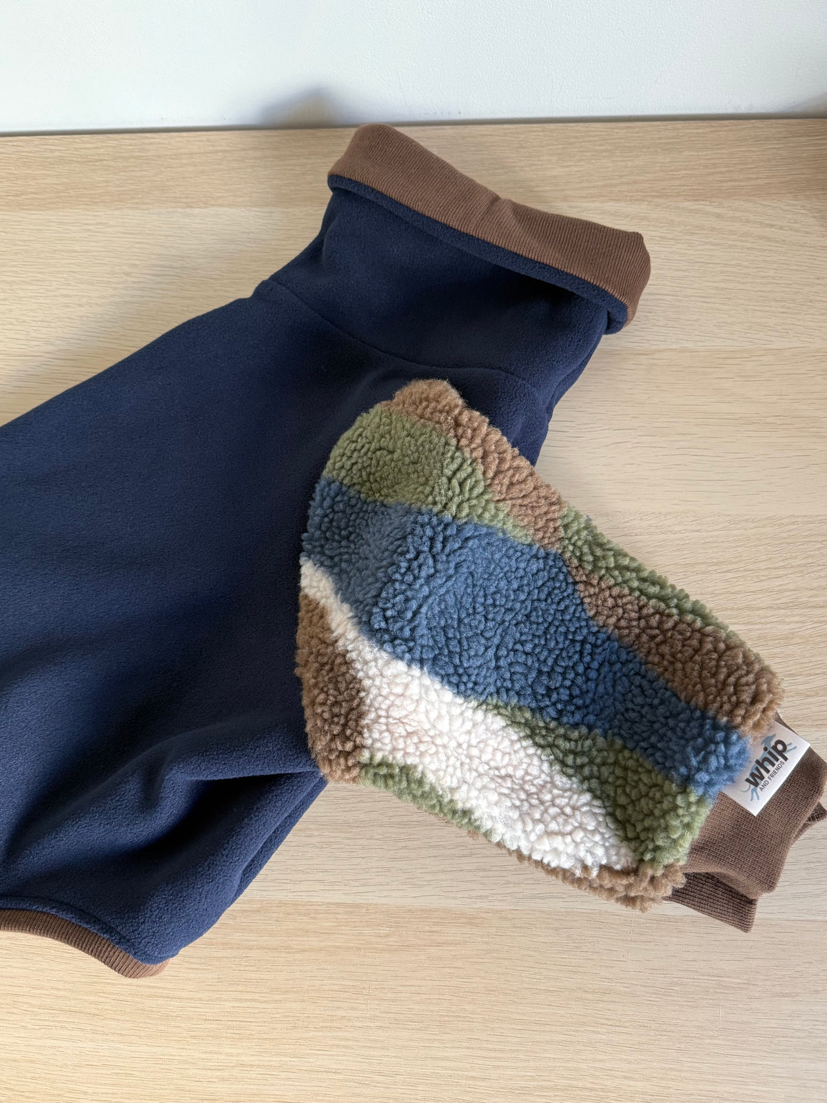 Whippet Fleece Jumpsuit Blue Abstract