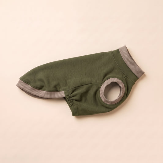 Whippet-Shirt Rollkragen Olive