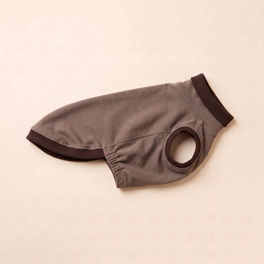 Whippet-Shirt Rollkragen Taupe