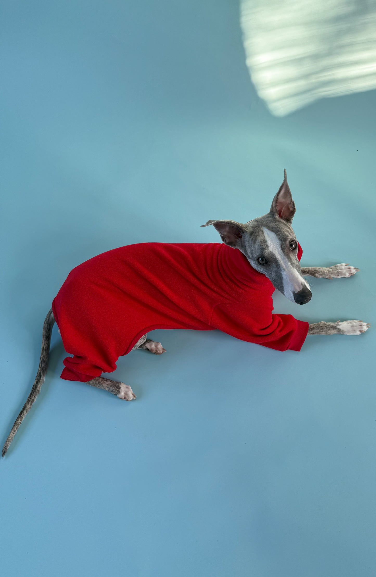 Fleece 4-Leg Jumpsuit Red