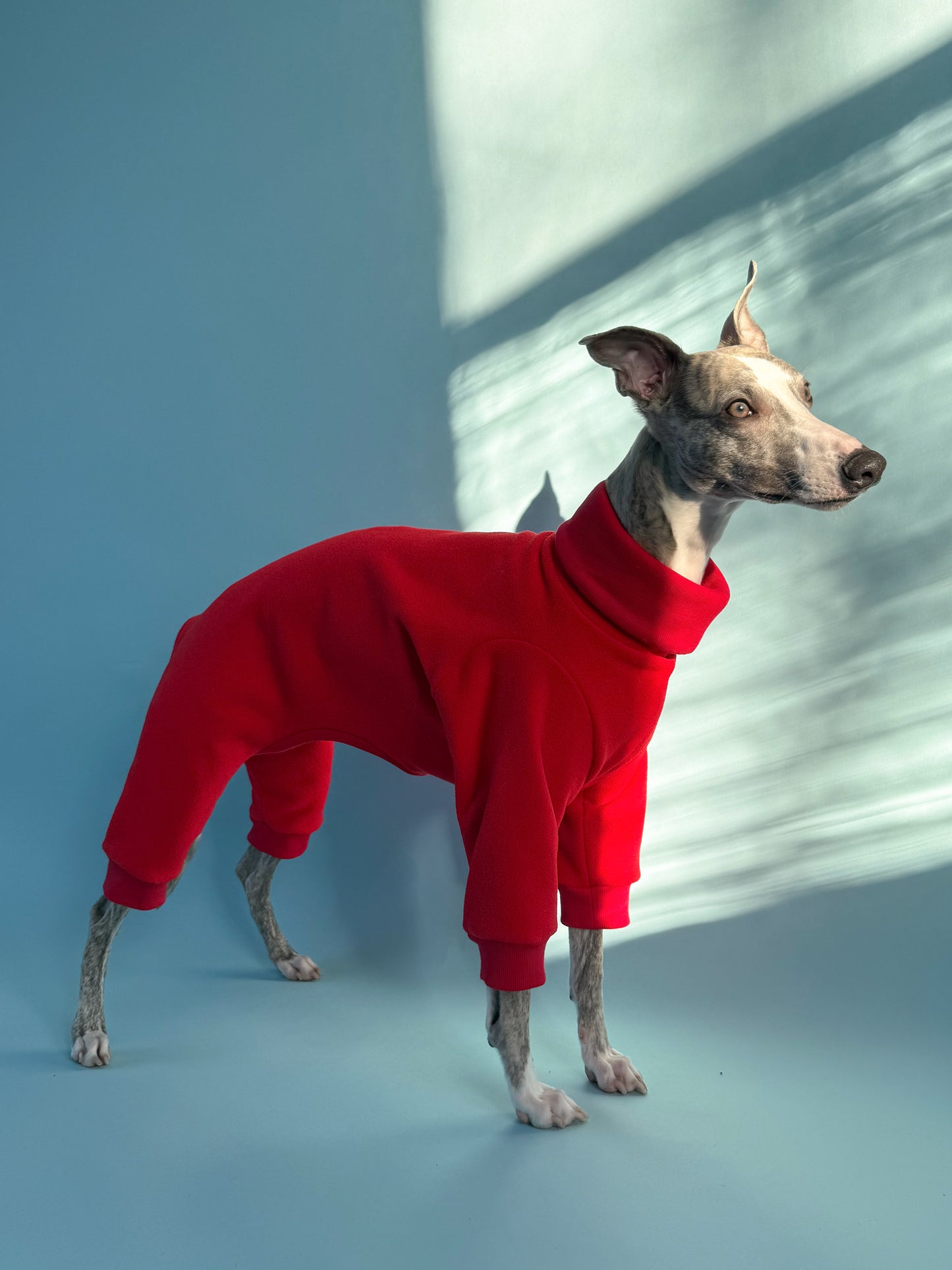 Fleece 4-Leg Jumpsuit Red