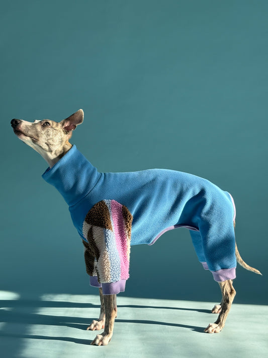 Fleece 4-Leg Jumpsuit Blue