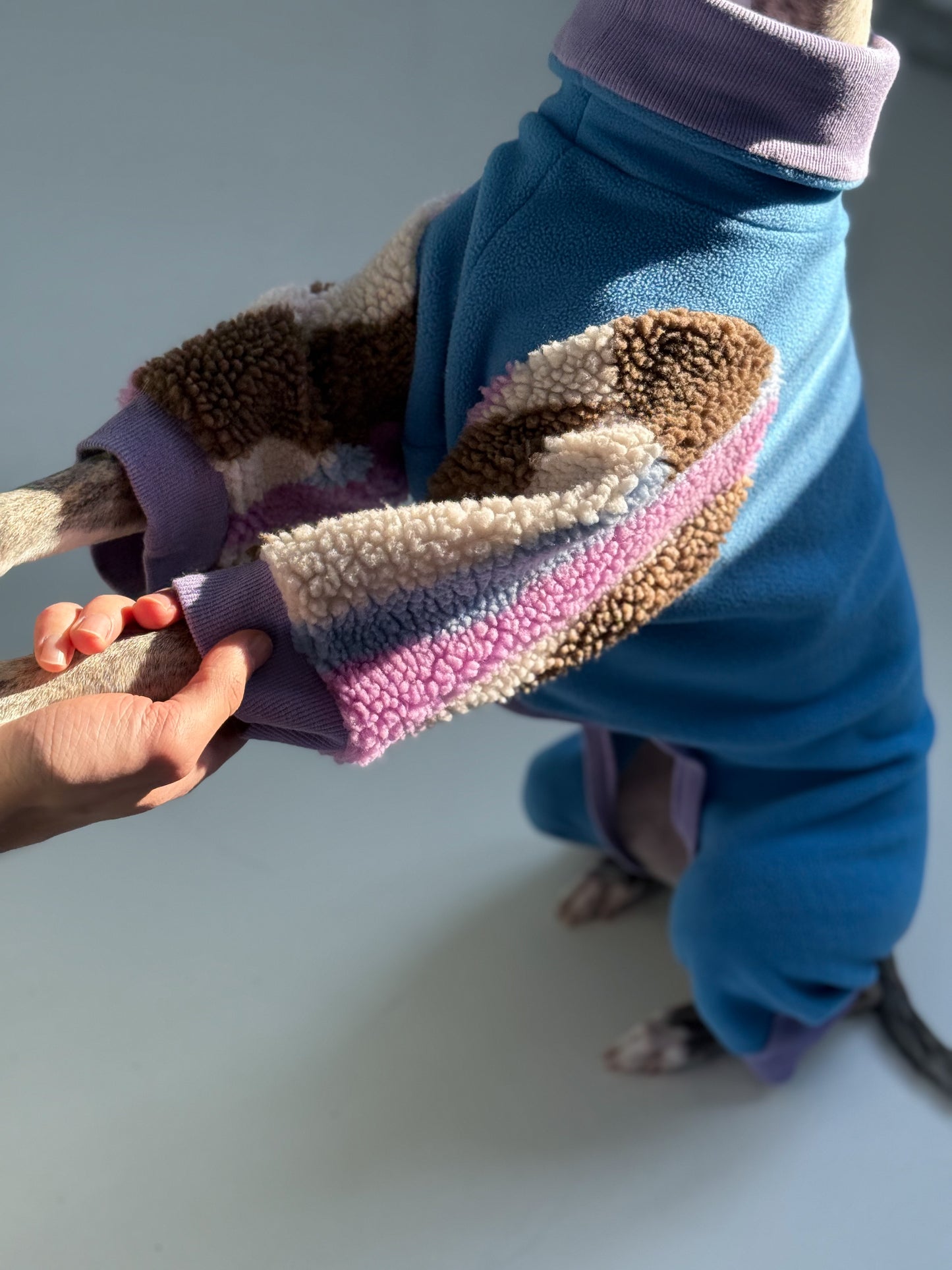 Fleece 4-Leg Jumpsuit Blue