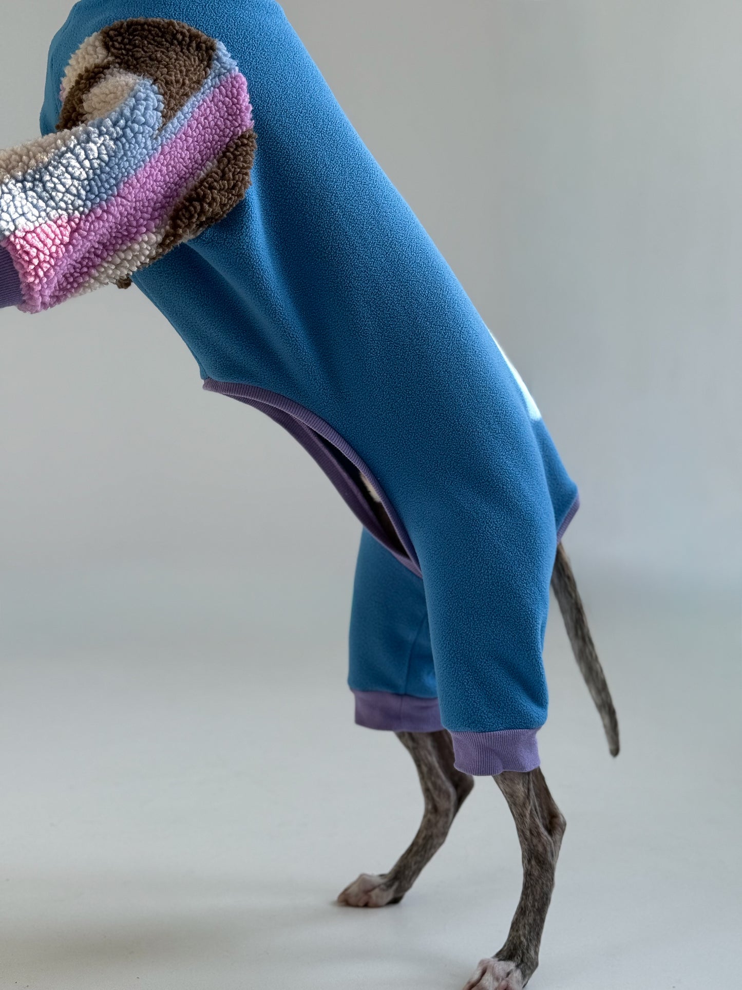 Fleece 4-Leg Jumpsuit Blue