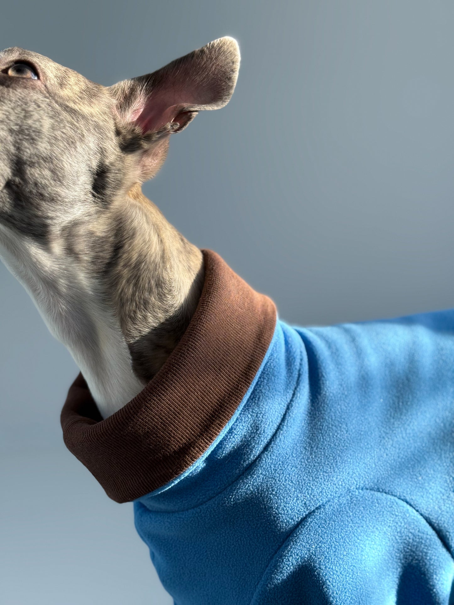 Fleece 4-Leg Jumpsuit Blue+Brown