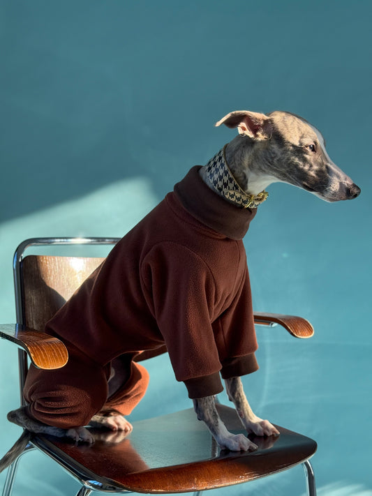 Fleece 4-Leg Jumpsuit Brown