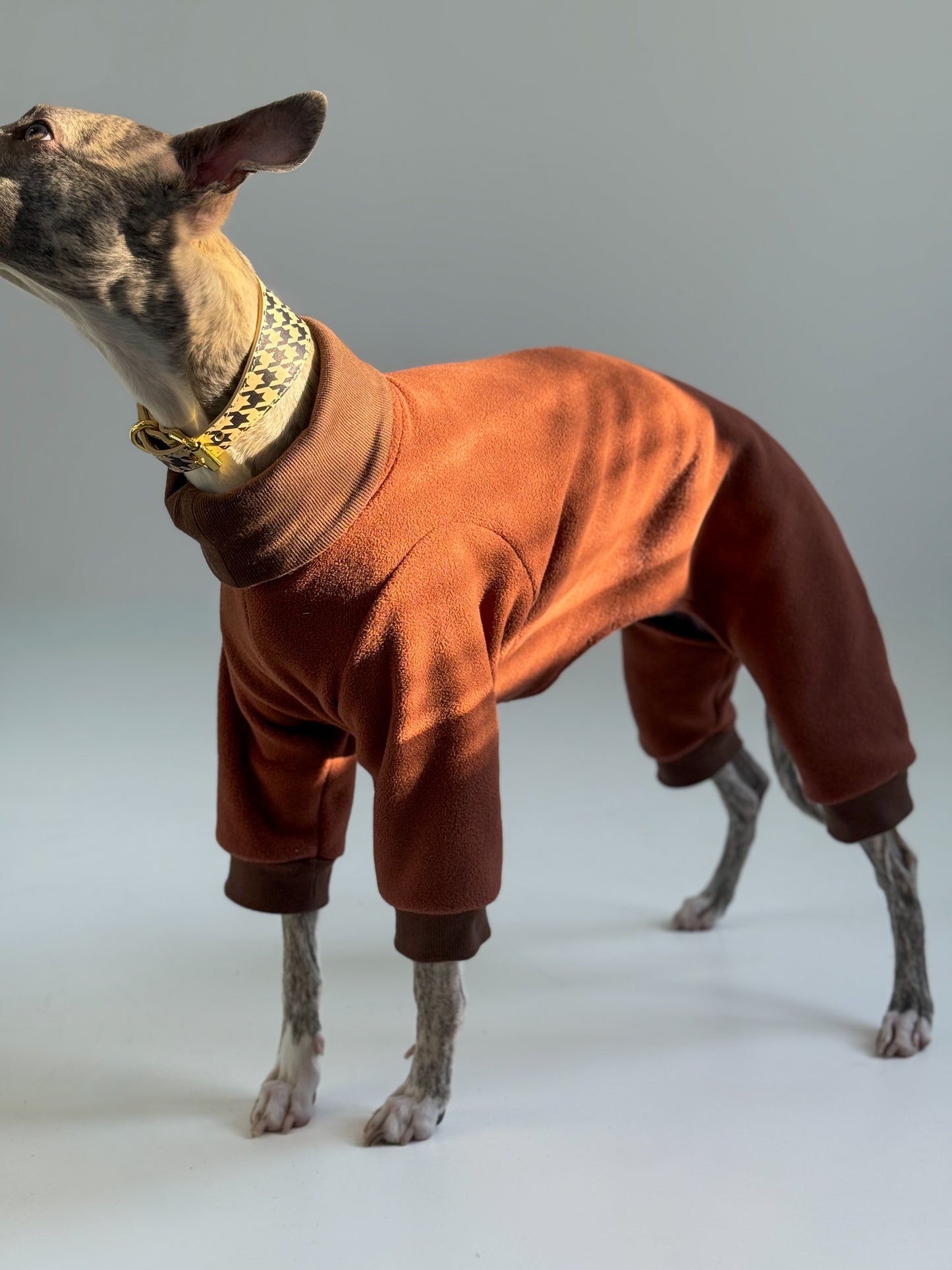 Fleece 4-Leg Jumpsuit Brown