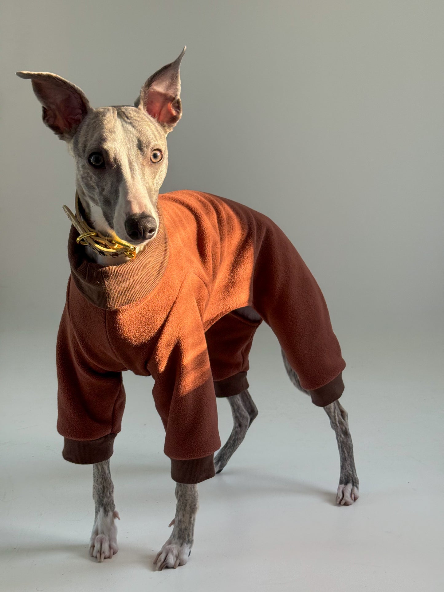 Fleece 4-Leg Jumpsuit Brown