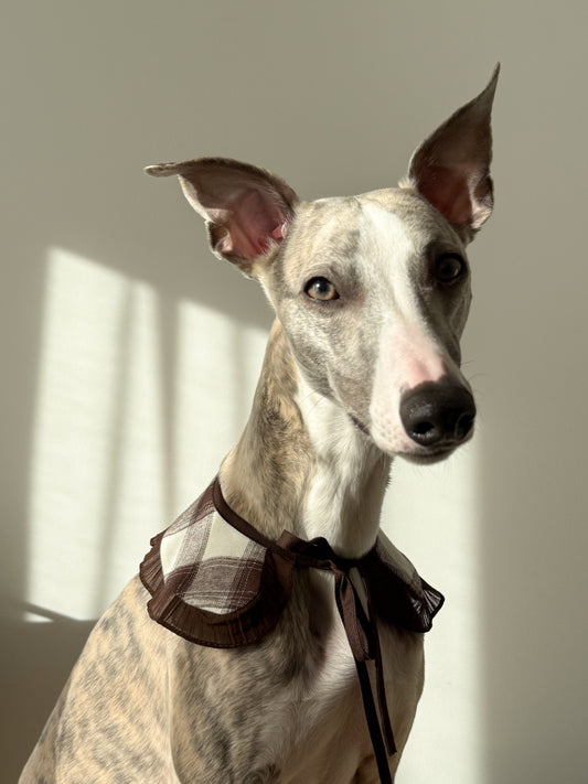 Ruffle Tie-On Accessory (checkered brown)